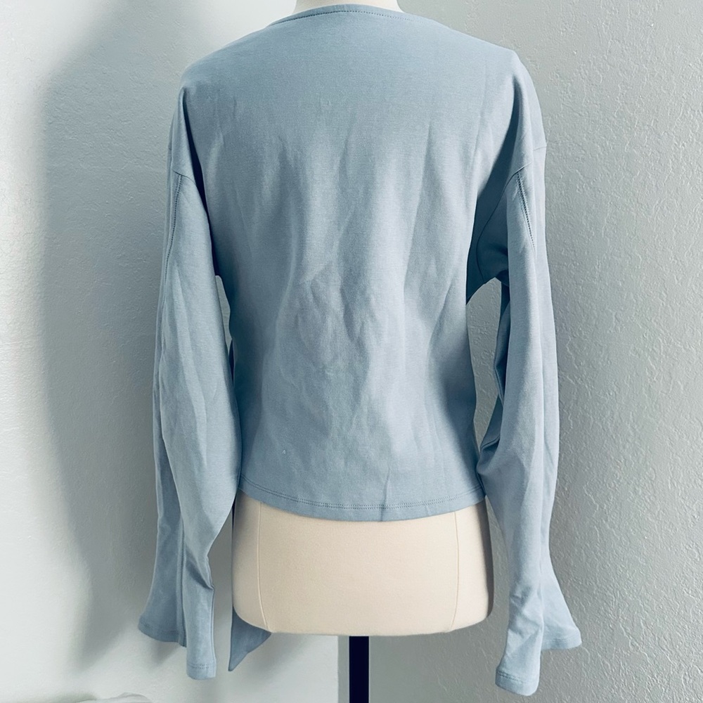 Commense Powder Blue Tie-Waist Blouse - Picture 3 of 8